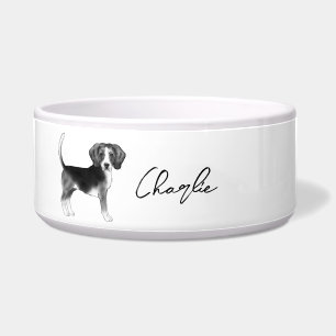Écuelle Conception de chien Beagle en noir et blanc avec n