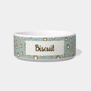 Écuelle Cookies Empreinte de Patte Motif Vert Monogramme