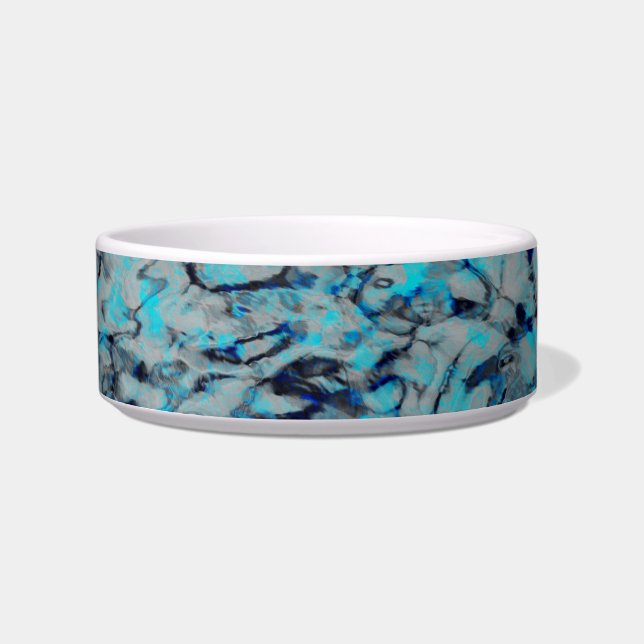 Écuelle Cool, art numérique moderne d'aquarelle bleue (Devant)