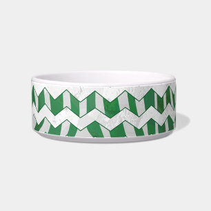 Écuelle Copie verte et blanche de zèbre de Chevron
