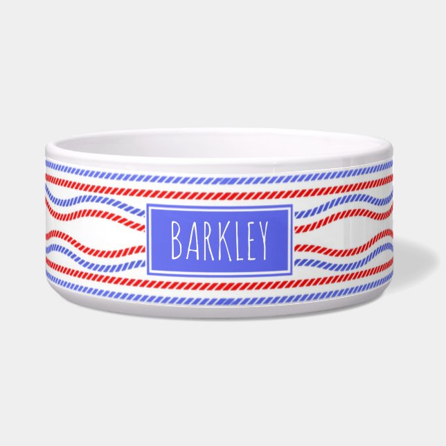 Écuelle Cordes marines rouges et bleues Nom trié (Devant)