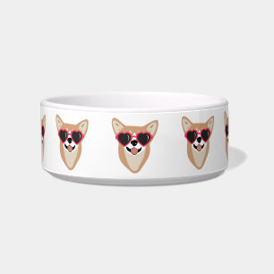 Écuelle Corgi souriant drôle avec lunettes de soleil bol d