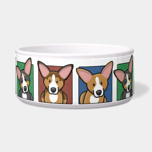 Écuelle Corgis colorés de Gallois de Pembroke de bande