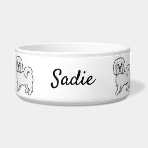 Écuelle Coton De Tulear Chien de Dessin Animé Mignon & Nom