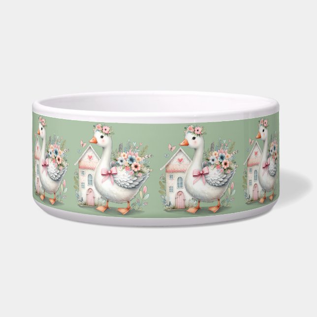 Écuelle Cottage Goose Floral House Scène (Devant)