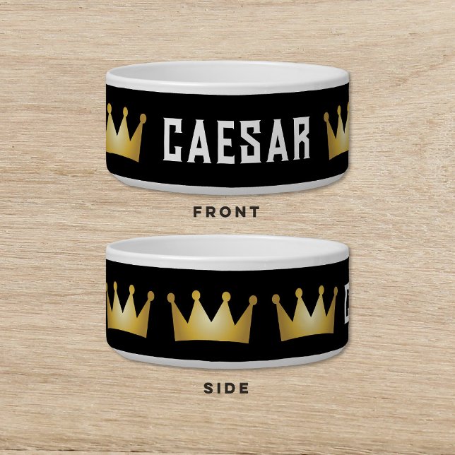 Écuelle Couronne Black Gold Chien chat animal de compagnie (Créateur téléchargé)