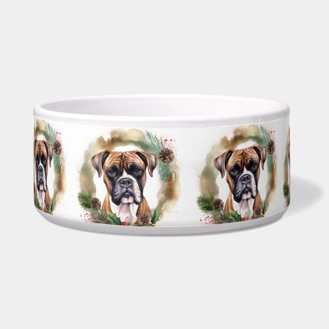 Écuelle Couronne de Noël festive de Boxer (Devant)