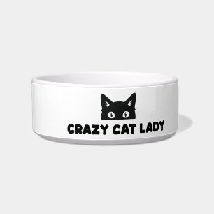 Écuelle Crazy Cat Lady Ceramic Pet Bowl