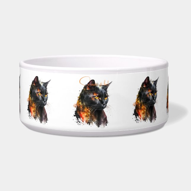 Écuelle Créez Votre Propre Chat Noir de Feu (Devant)