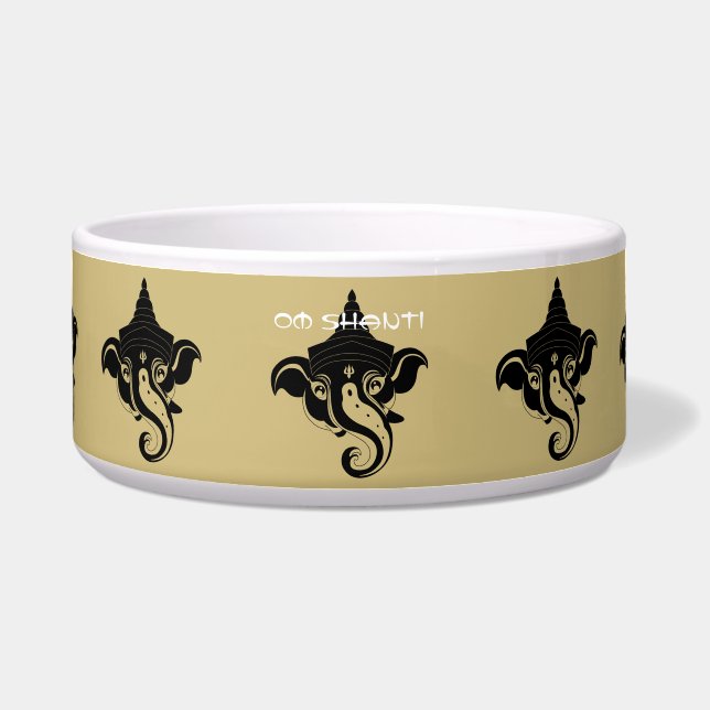 Écuelle Créez votre propre Ganesh noir et or (Devant)