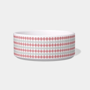 Écuelle Croix géométrique rouge et gris letton