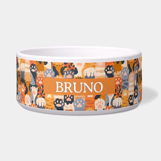 Écuelle Custom Ceramic Pet Bowl – Personalized Dog & Cat (Devant)