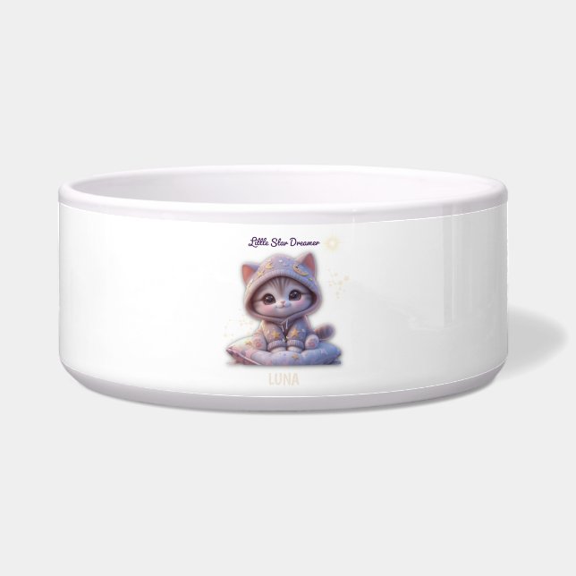 Écuelle Custom Cosmic Cat Pet Bowl – Personalized pet bowl (Devant)