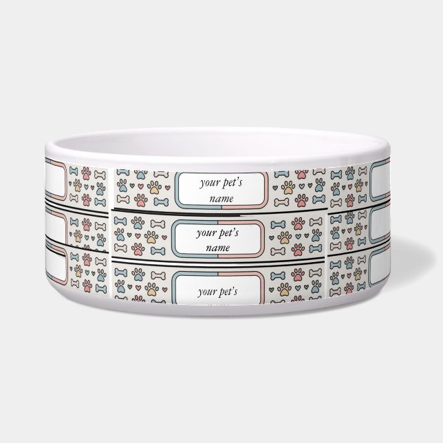 Écuelle Custom Hygge Pet Bowl Personalized Dog or Cat Food (Devant)