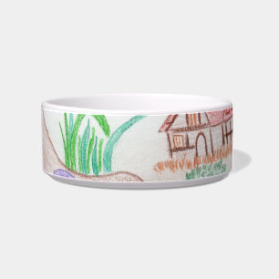 Écuelle Custom Kids Artwork, deux mignonnes souris, fleurs
