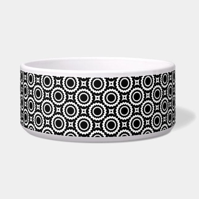 Écuelle Cute black white zigzag circles pattern (Devant)