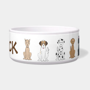 Écuelle Cute Chien race Whimsical Simple Personnalisé Anim