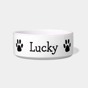 Écuelle Cute Empreinte de patte noir et blanc chien chat a