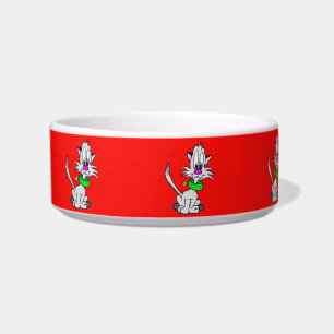 Écuelle Cute Gris Cat Cartoon Pet Bowl