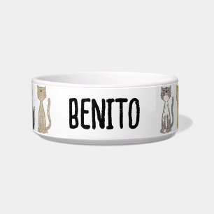 Écuelle Cute Kitten Personalized Cat Bowl