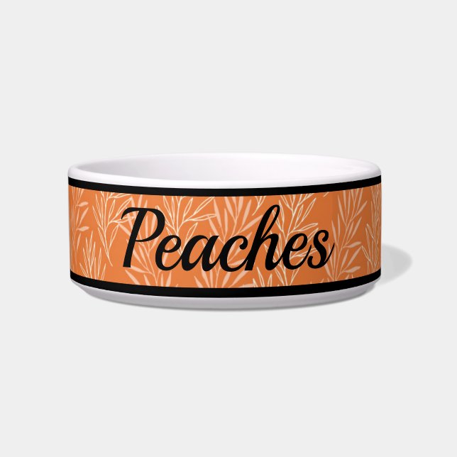 Écuelle Cute Orange Botanique Motif Customisé Cat Bowl (Devant)