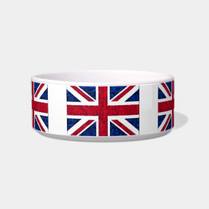 Écuelle Cuvette BRITANNIQUE d'animal familier de DRAPEAU