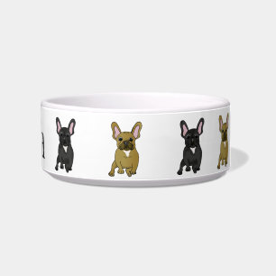 Écuelle Cuvette de chien de bouledogue français avec le