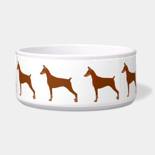 Écuelle Cuvette enduite rouge de dobermann