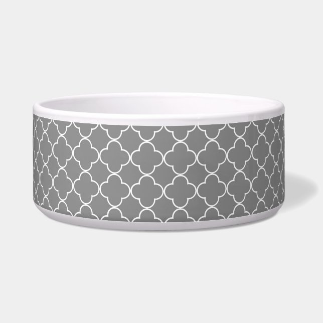 Écuelle Cuvette faite sur commande grise de chien de (Devant)