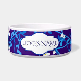 Écuelle Cuvette florale bleue d'animal familier