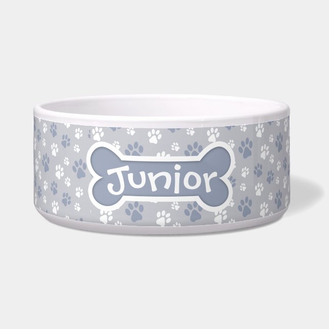 Écuelle Cuvette grise faite sur commande d'animal familier (Devant)