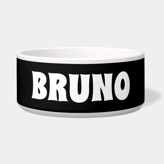 Écuelle Cuvette noire et blanche nommée personnalisée de (Devant)