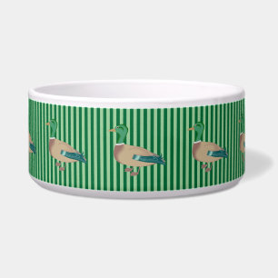 Écuelle Cuvette rayée verte de chien de canard
