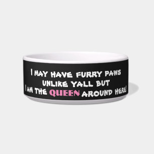 Écuelle Cuvette rose noire mignonne de chien de