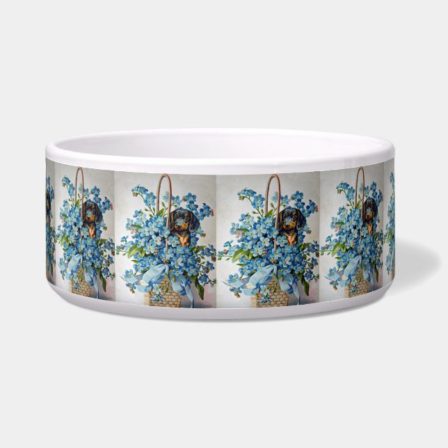 Écuelle Dachshund et Forget-Me-Nots (Devant)