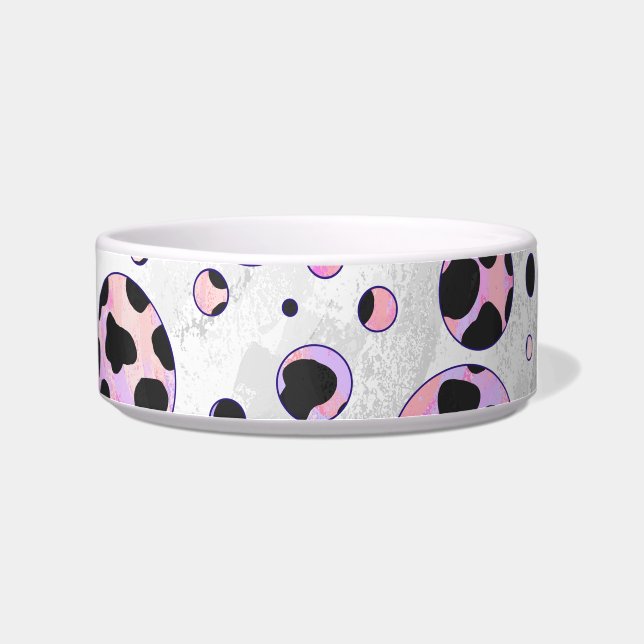 Écuelle Dalmatien Imprimé Noir et Rose à pois (Droite)