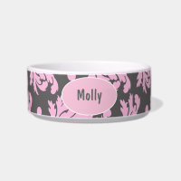 Damassé de cuvette de chat de monogramme