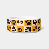 Écuelle Damier Empreinte de Patte de Chat Jaune Ensoleillé (Dos)