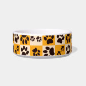 Écuelle Damier Empreinte de Patte de Chat Jaune Ensoleillé (Devant)