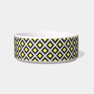 Écuelle Dark Grey, Black, Yellow Ikat Diamonds by STaylor
