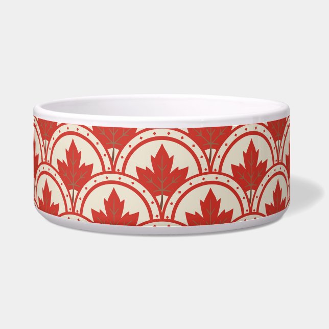 Écuelle Design Art Déco Feuille d'érable rouge (Devant)