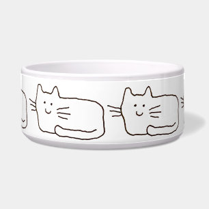 Écuelle Dessin au trait de chats simples de dessin animé