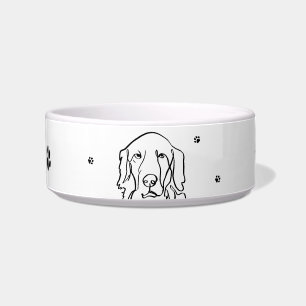 Écuelle Dessin au trait personnalisable de Retriever doré