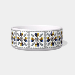 Écuelle Diamant unique, Bleu Jaune en Coeur