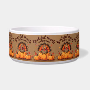 Écuelle Dinde de Thanksgiving à cœur reconnaissant