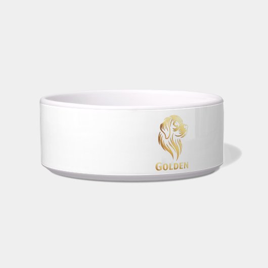 Écuelle Diseño Premium de Golden Retriever en Dorado (Droite)