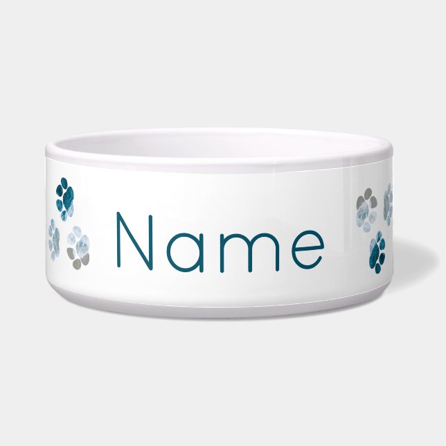 Écuelle Dog Paws - Beach Waves and Sand Beach Nom de l'ani (Devant)