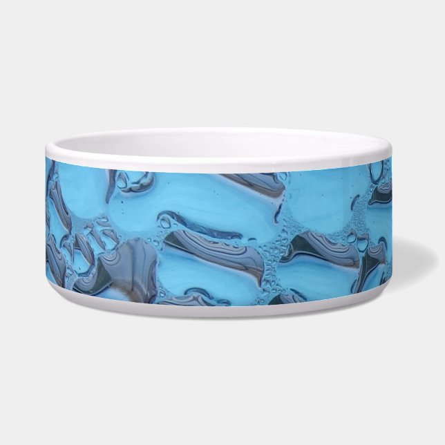 Écuelle Doux gouttes de pluie sur verre bleu (Devant)