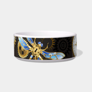 Écuelle Dragonflies de Steampunk sur arrière - plan rayé b
