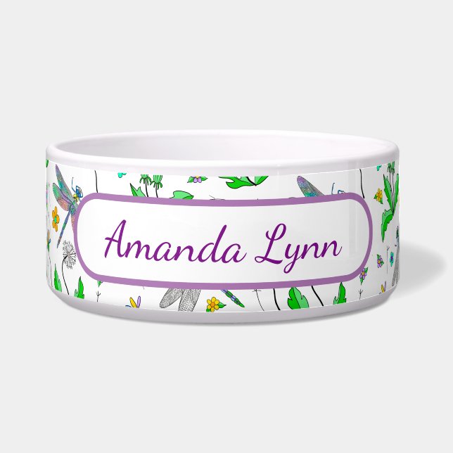 Écuelle Dragonflies et Dandelions personnalisés (Devant)